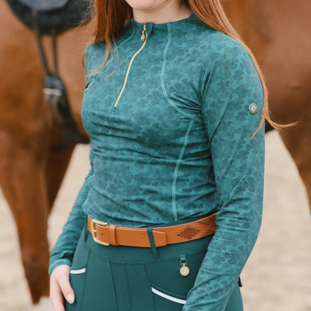 Sandstorm Equestrian Women's Performance Base Layer - Vintage Rose Print