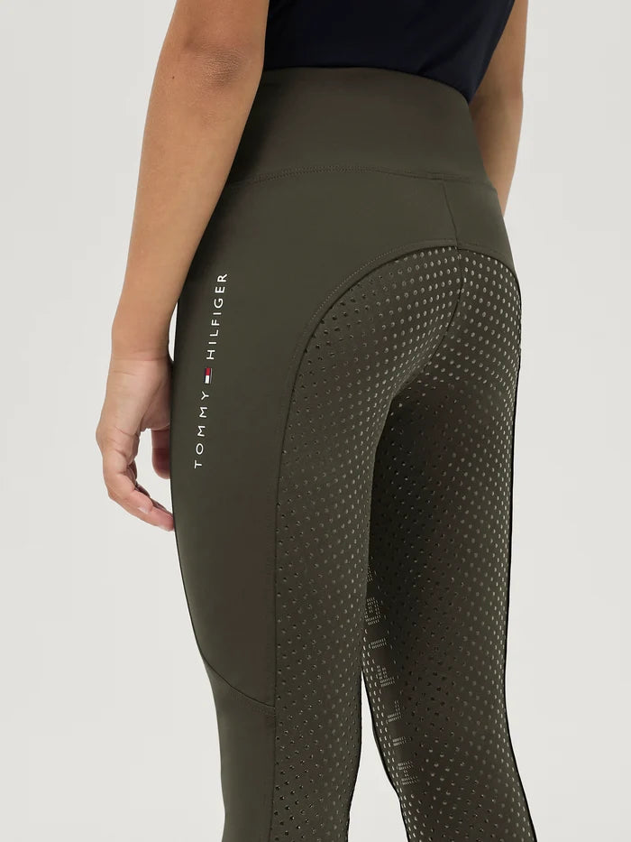 Back view of Tommy Hilfiger Kids' Devon Riding Leggings - Camo Green
