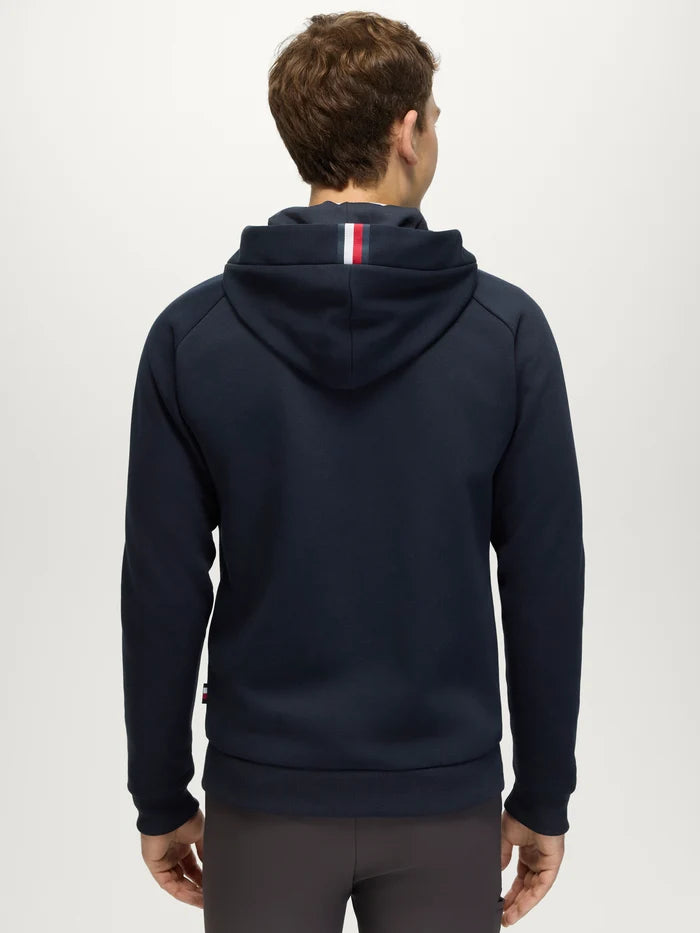 Back view of Tommy Hilfiger Men's Parker Zip-Up Hoodie Jacket in Desert Sky
