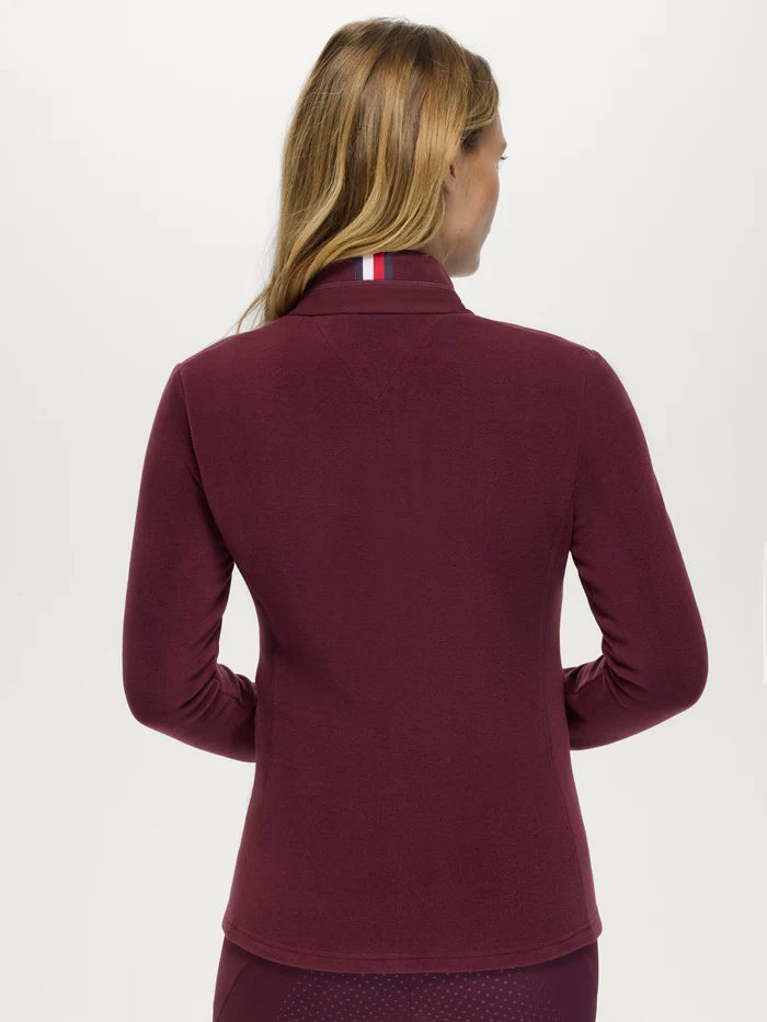 Back view of Tommy Hilfiger Women's Elmonte Fleece Jacket - Deep Burgundy