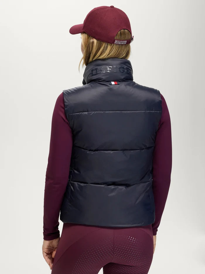 Back view of Tommy Hilfiger Women's Everett Puffer Gilet - Desert Sky