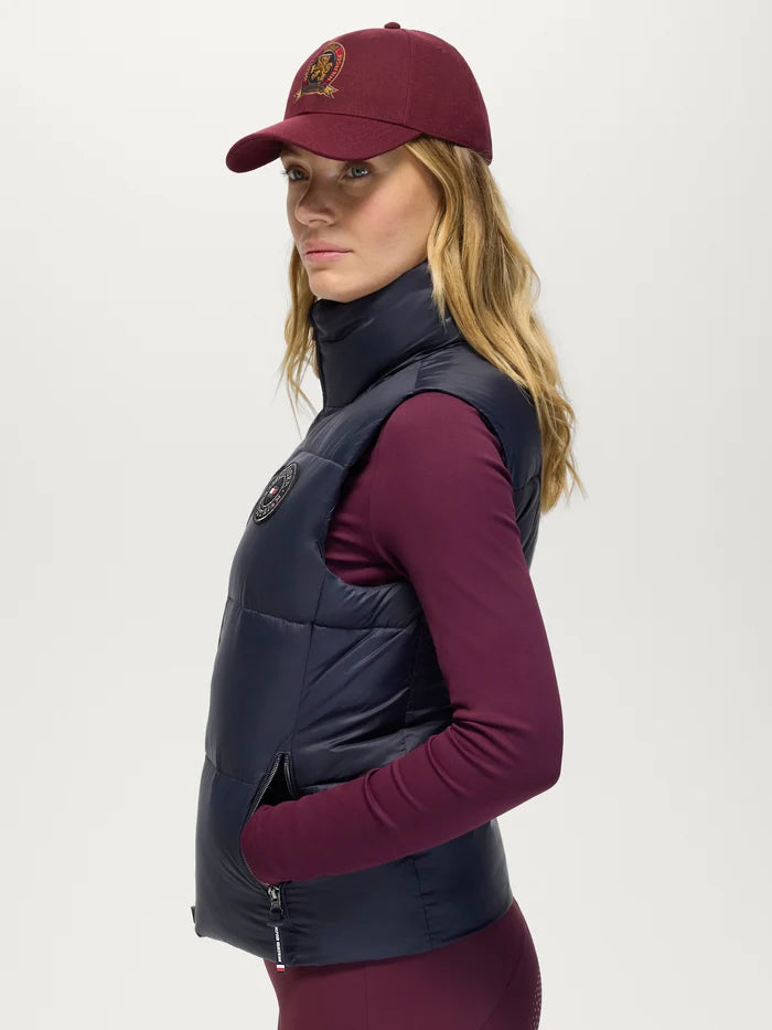 Side view of Tommy Hilfiger Women's Everett Puffer Gilet - Desert Sky