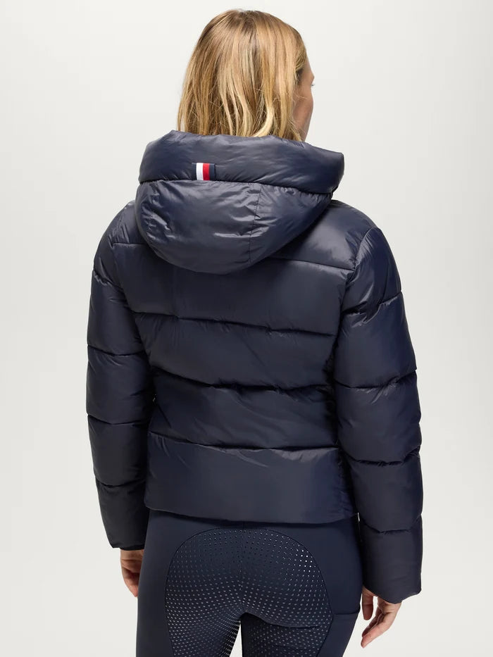 Back view of Tommy Hilfiger Women's Glendale Puffer Jacket in Desert Sky
