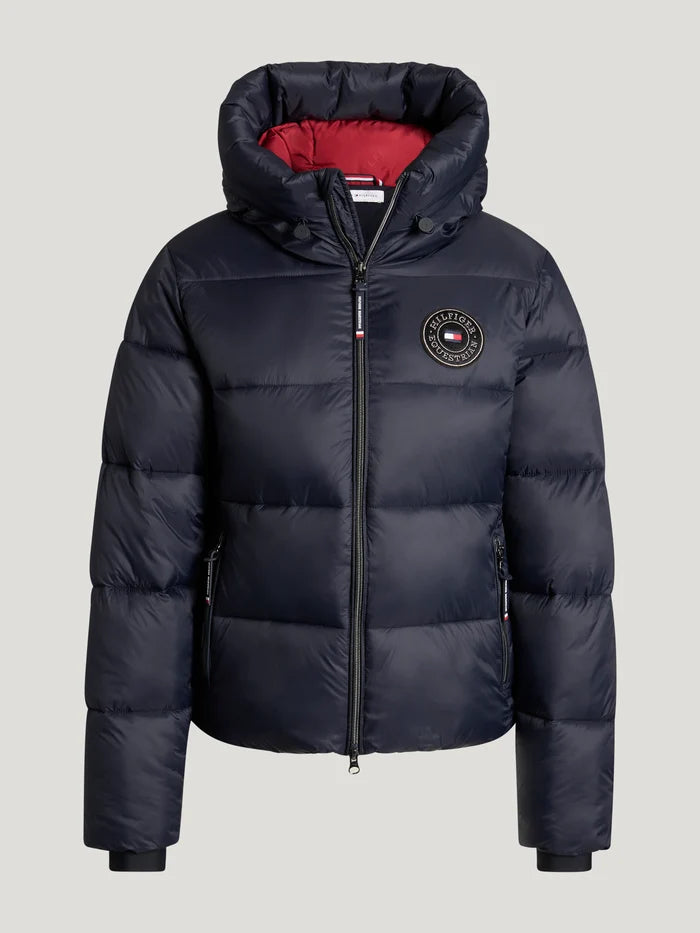 Back view of Tommy Hilfiger Women's Glendale Puffer Jacket in Desert Sky