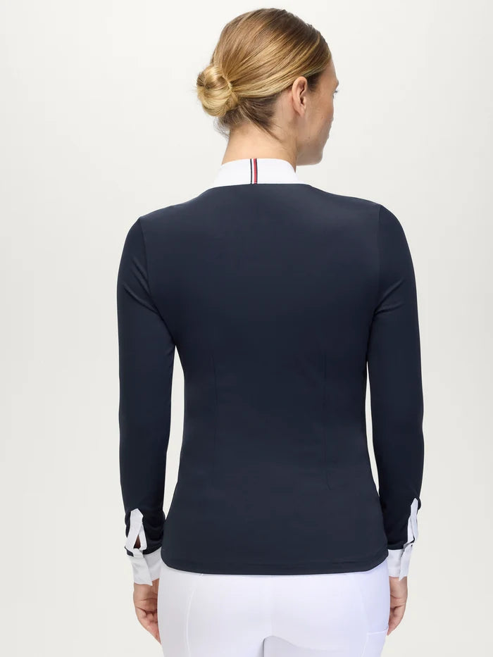 Back view of Tommy Hilfiger Women's Monica Rhinestone Show Shirt - Desert Sky
