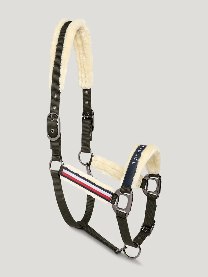 Tommy Hilfiger Yale Set Faux Fur Halter Rope in Camo Green