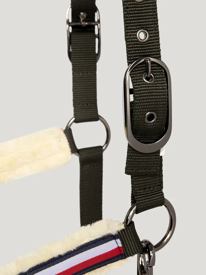 Tommy Hilfiger Yale Set Faux Fur Halter Rope in Camo Green
