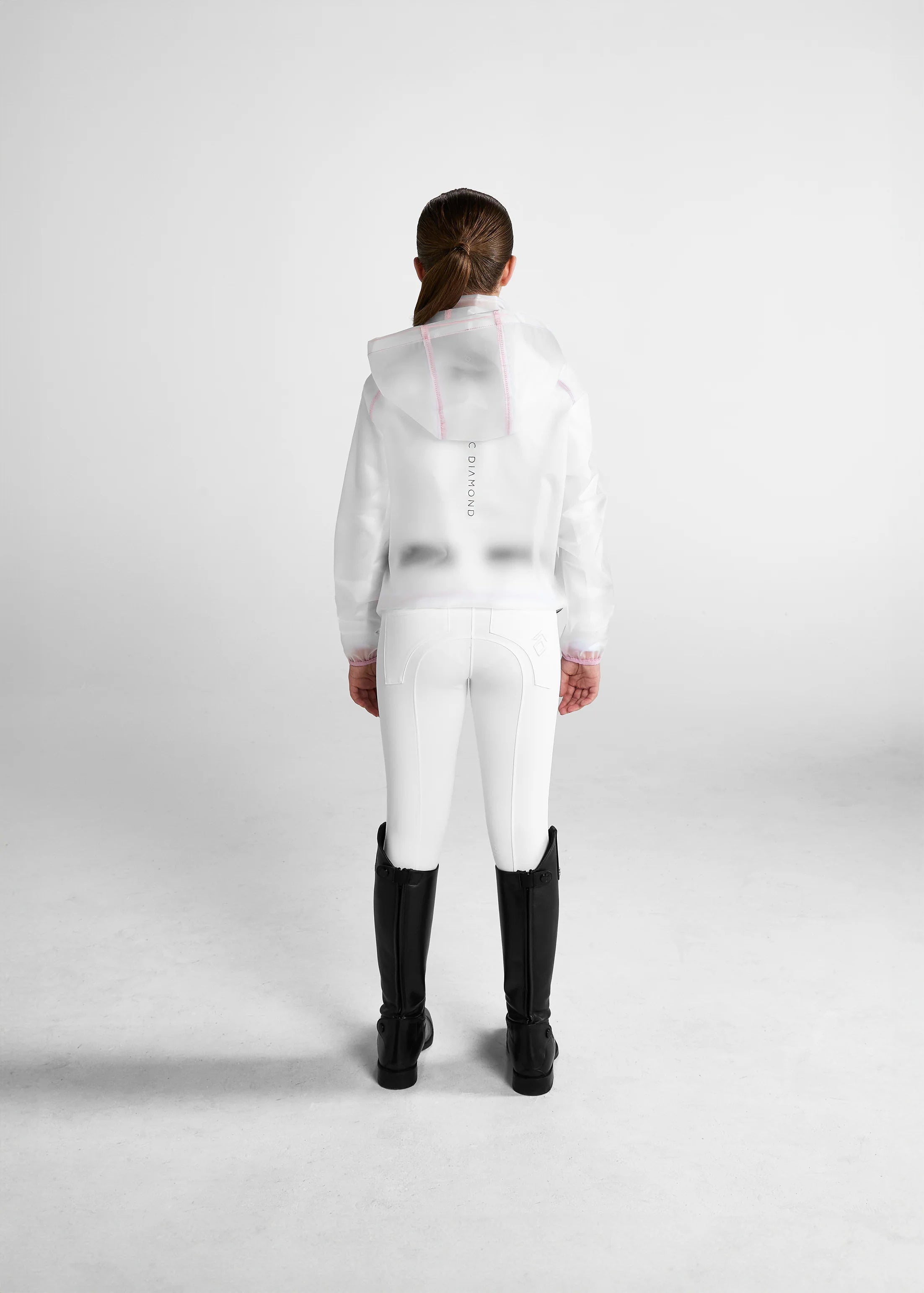 Aztec Diamond Young Rider Transparent Waterproof Training Jacket - Clear/Pink