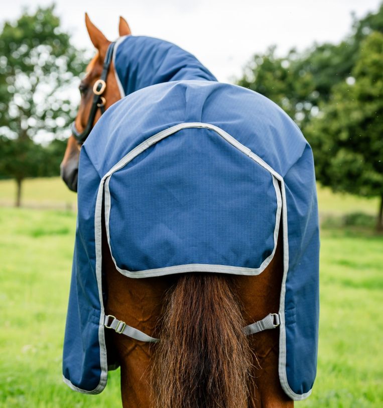 Amigo Horseware Ripstop 900D Turnout Lightweight 50g Equine Rug - Navy/Titanium Grey
