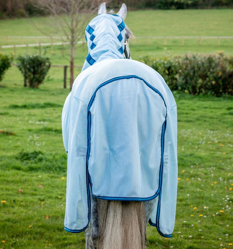 Amigo Bug Buster Fly Rug Chalk/Navy & Blue Haze