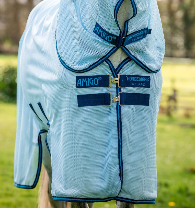 Amigo Bug Buster Fly Rug Chalk/Navy & Blue Haze