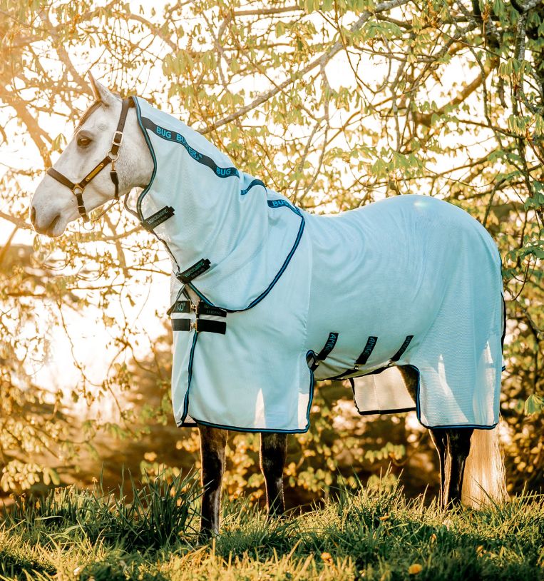 Amigo Bug Buster Fly Rug Chalk/Navy & Blue Haze