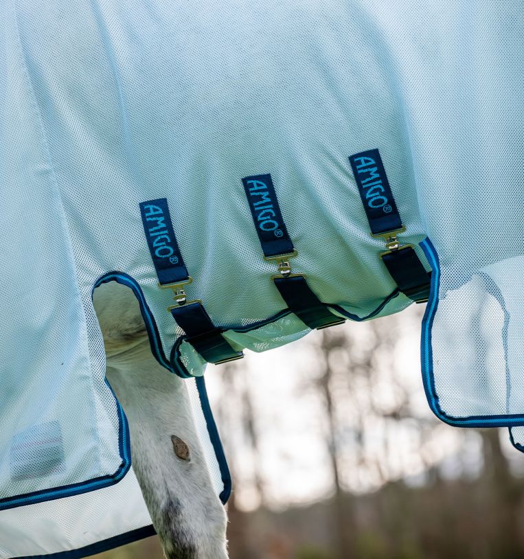 Amigo Bug Buster Fly Rug Chalk/Navy & Blue Haze