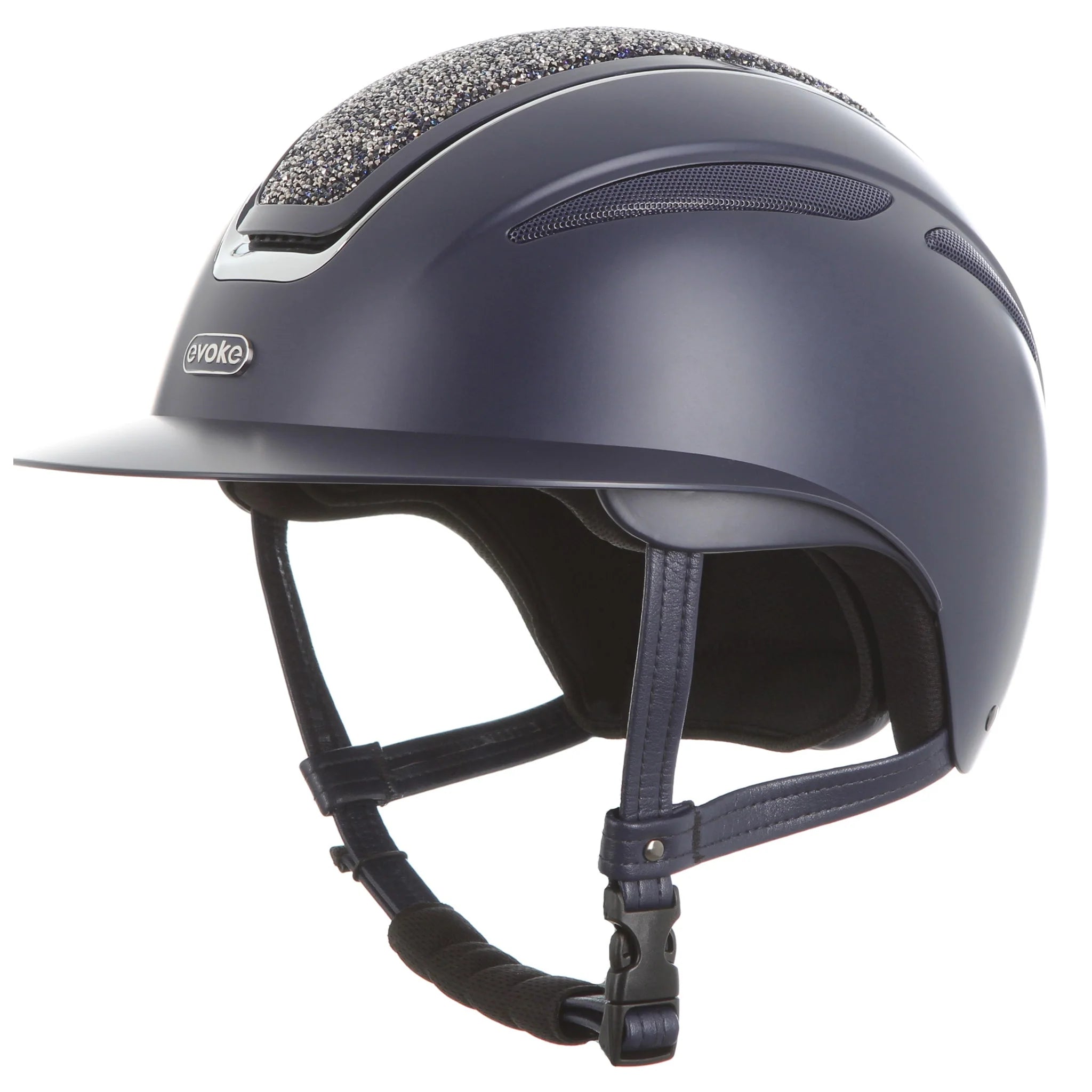 Evoke Callisto Wide Peak Riding Helmet - Navy Crystal