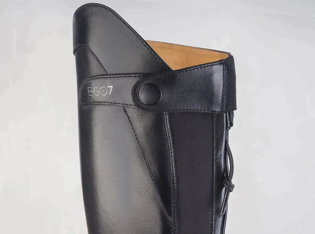 EGO7 Aries Leather Dress Tall Riding Boots - Black - Tall Height
