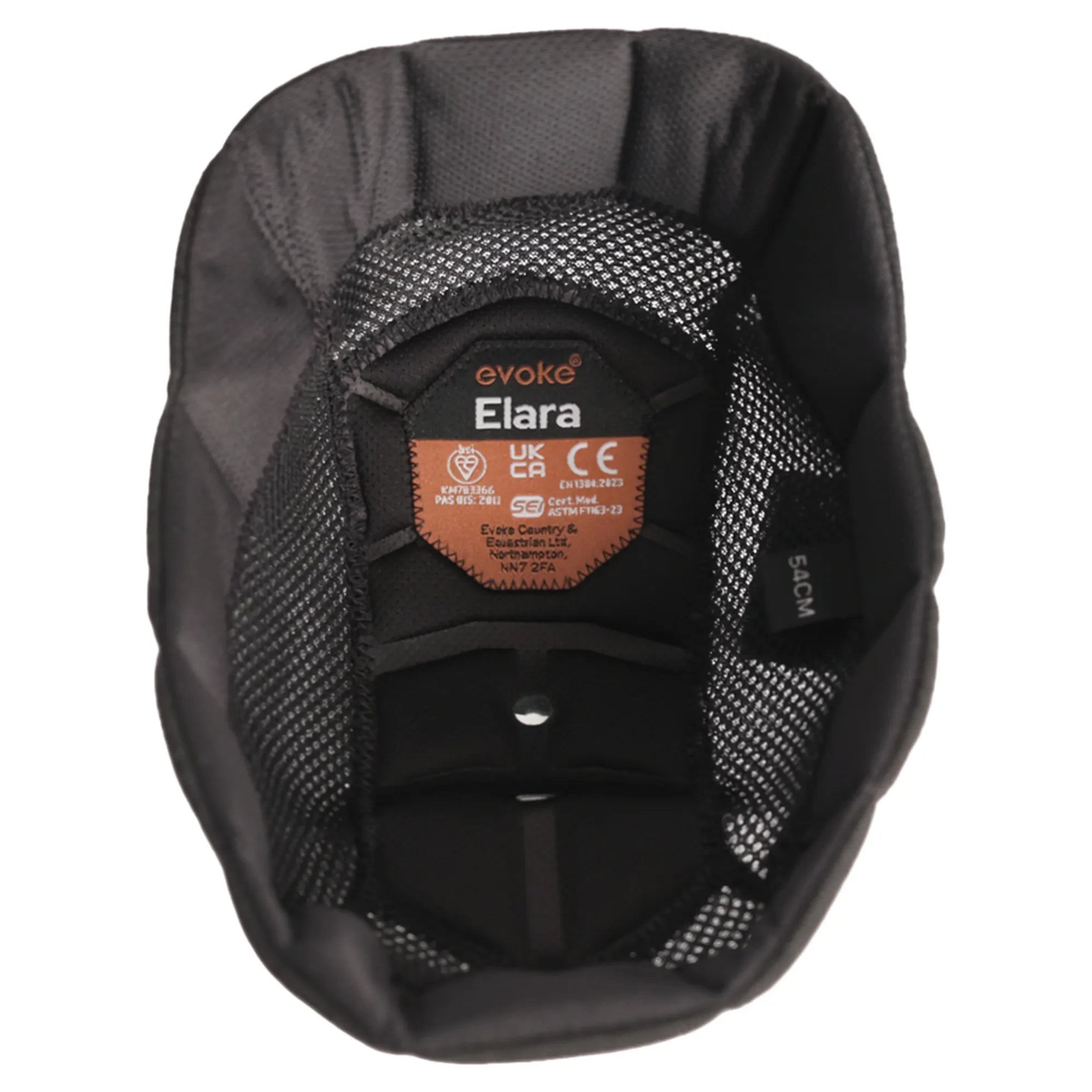 Evoke Elara Removeable Crown Padded Helmet Liner Black