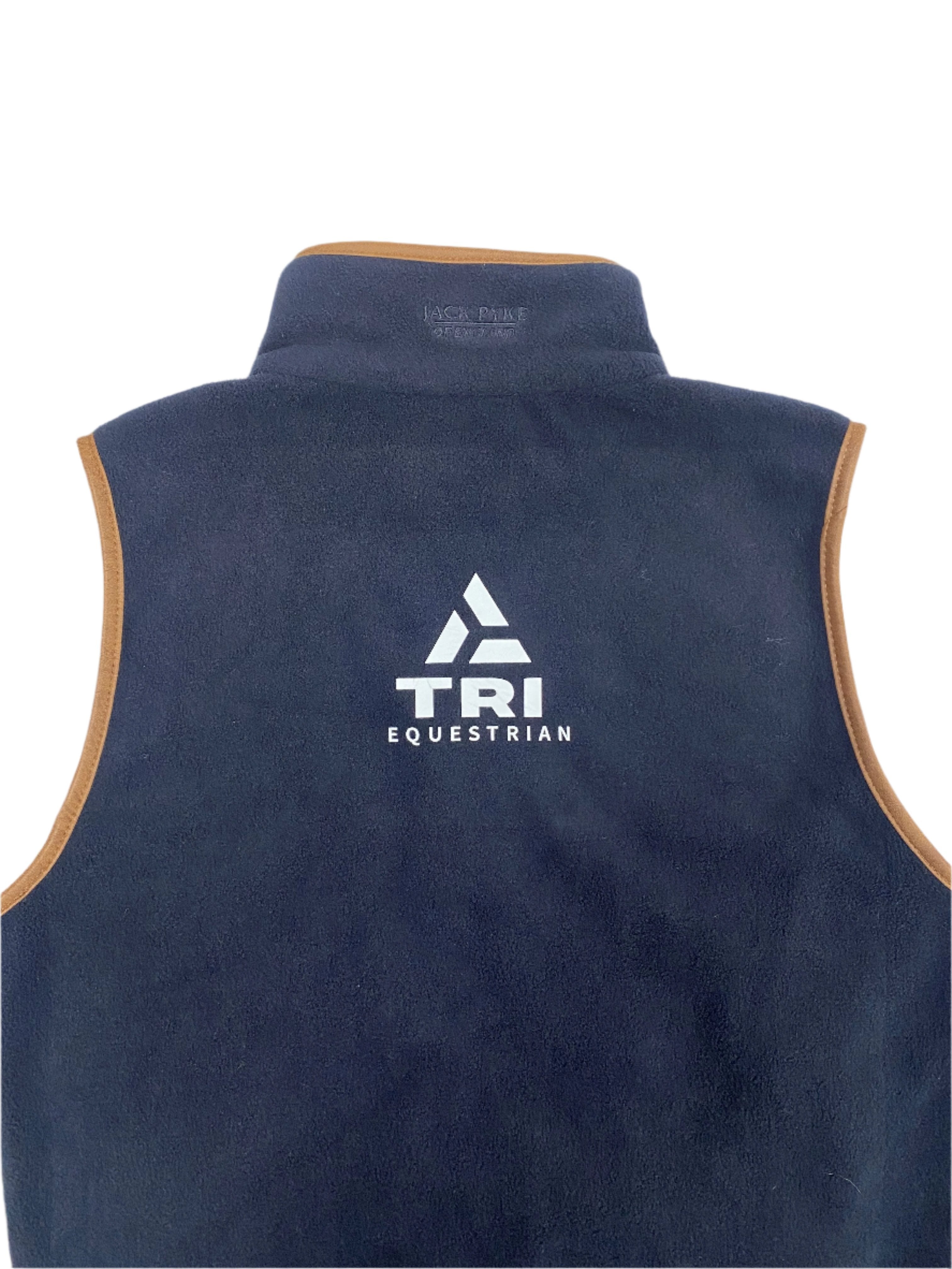 TRI Equestrian Mens Fleece Gilet with Logo Navy