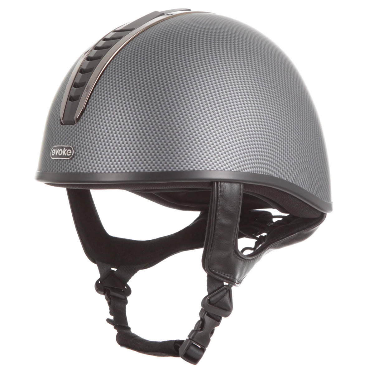 Evoke Orion Cross Country Jockey Skull Riding Hat - Carbon Black Gunmetal