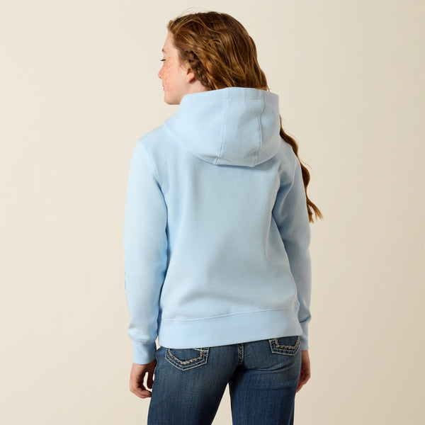 Ariat Girls' 2.0 Midweight Fleece Hooded Sweatshirt - Nantucket Breeze