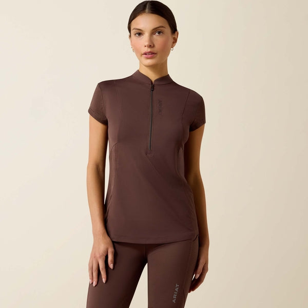 Ariat Wms Breathe 1/2 Zip Cap Sleeve Baselayer