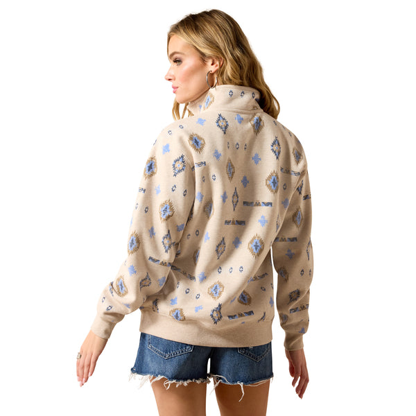 Ariat Wms Sapphire 1/2 Zip Sweatshirt Oatmeal Heather