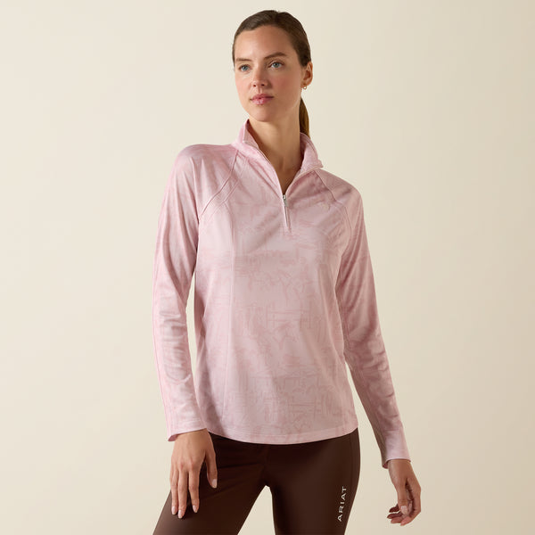 Ariat Wms Sunstopper 3.0 1/4 Zip LS Baselayer