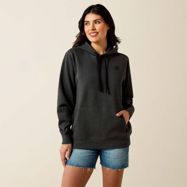 Ariat Women's Ariat Logo 2.0 Fleece Hooded Sweatshirt - Charcoal Grey