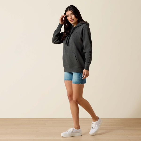 Ariat Women's Ariat Logo 2.0 Fleece Hooded Sweatshirt - Charcoal Grey