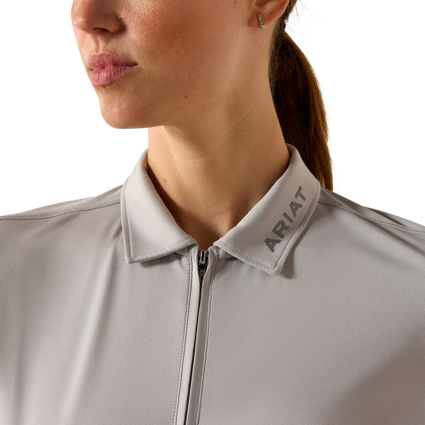 Ariat Women's Bandera Quarter-Zip Polo Shirt - Show Grey