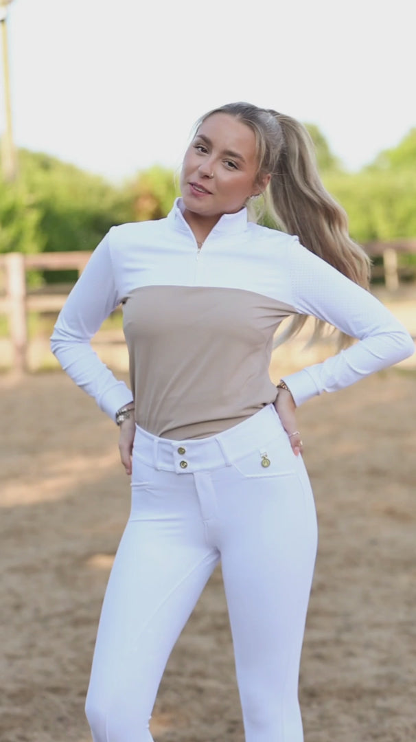 Load video: Sandstorm Equestrian Women's Performance Hybrid Jodhpurs