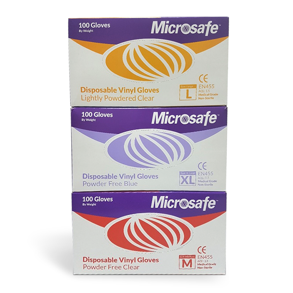 Microsafe Vinyl Gloves Powder Free (100s) L