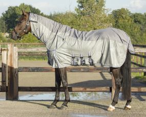 QHP Combo Fly Rug Waterproof Back Grey