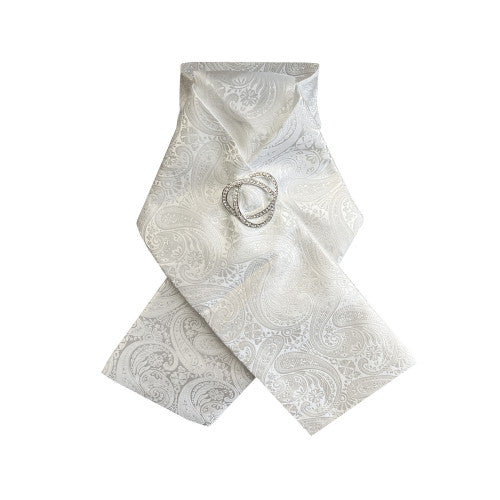 Equitech Paisley Ready Tied Stock-White