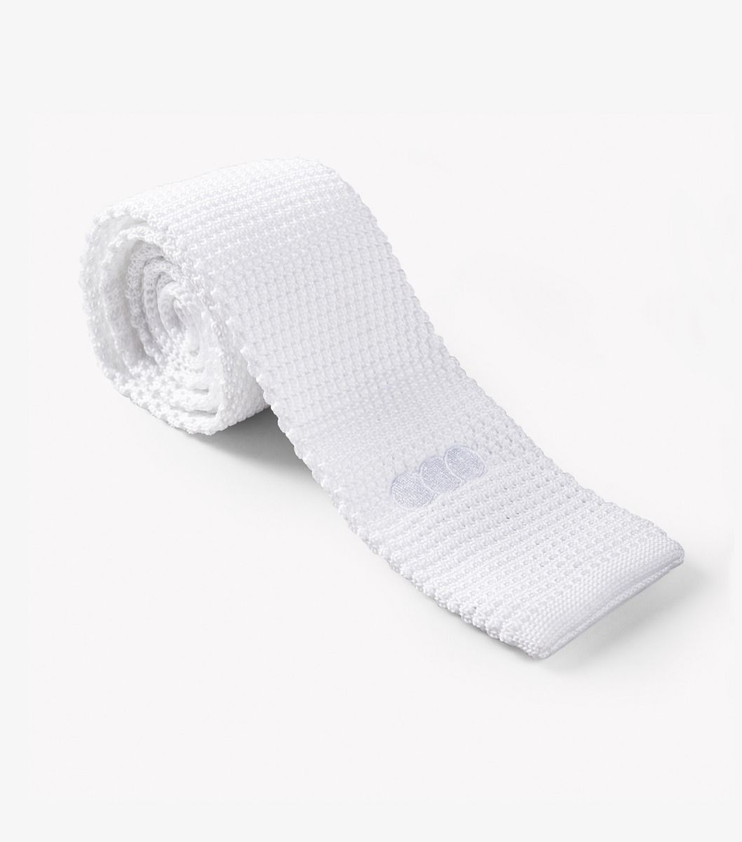 Men's Knitted Tie White
