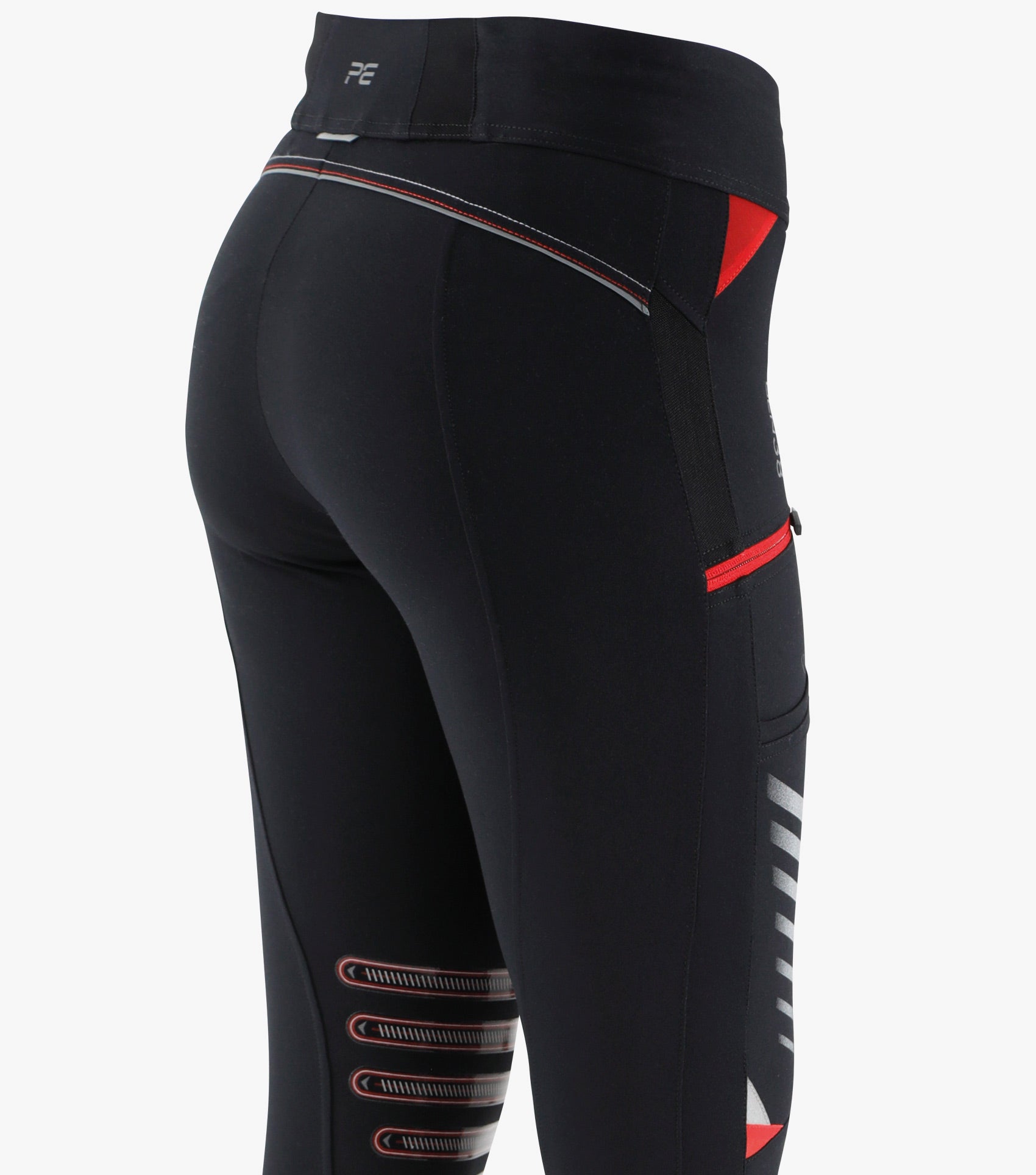 Adora Girls Gel Knee Pull On Riding Tights - Black