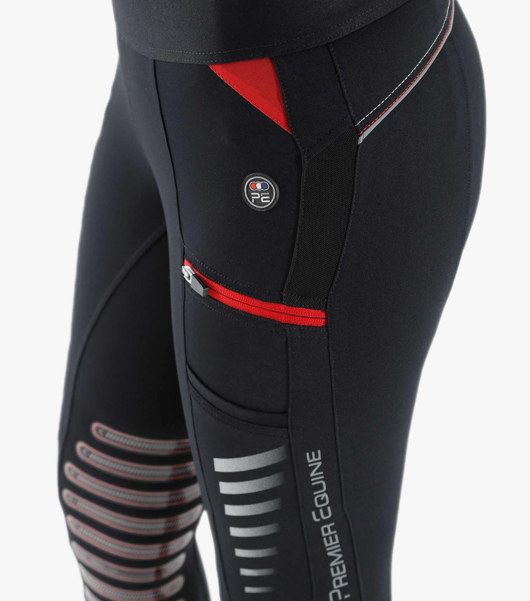 Adora Girls Gel Knee Pull On Riding Tights - Black